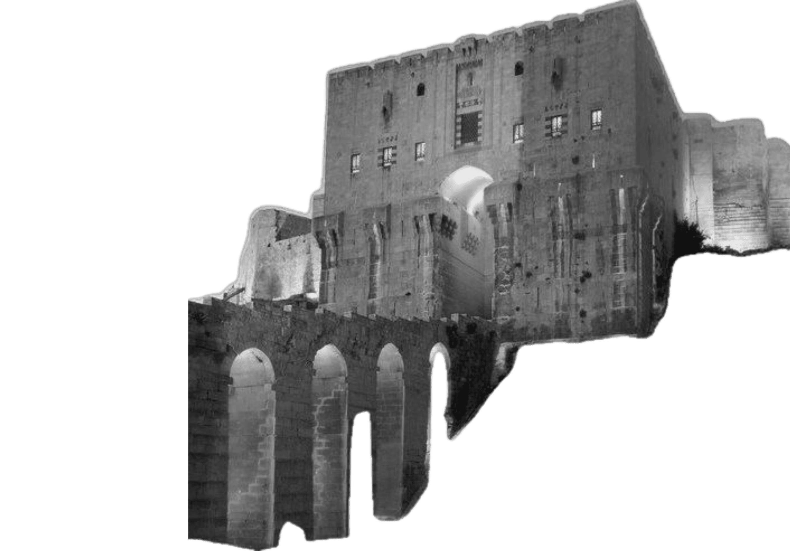 Stylized image of a historic stone fortress